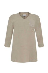 Blouse star LINEN - green - #4