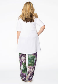 Tunic leave wide bottom COTTON - white - #3