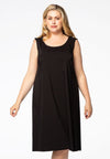 Dress A-line COTTON STRETCH - black 