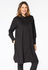 Blouse long COTTON STRETCH - black - #1