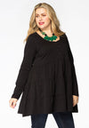 Tunic frilled ORGANIC COTTON - black - #1