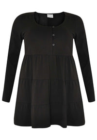 Tunic frilled ORGANIC COTTON - black - #4