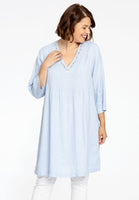 Tunic pintucks LINEN - indigo - #1