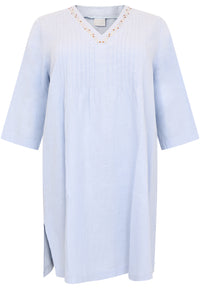 Tunic pintucks LINEN - indigo - #4