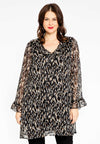 Tunic wide bottom ruffles MEDINA - black - #1