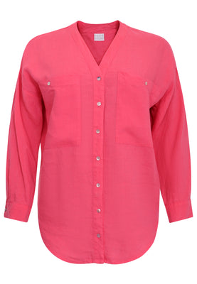 Blouse oversized LINEN - pink - #4