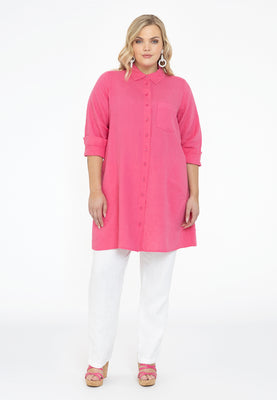 Blouse pockets LINEN - pink - #2