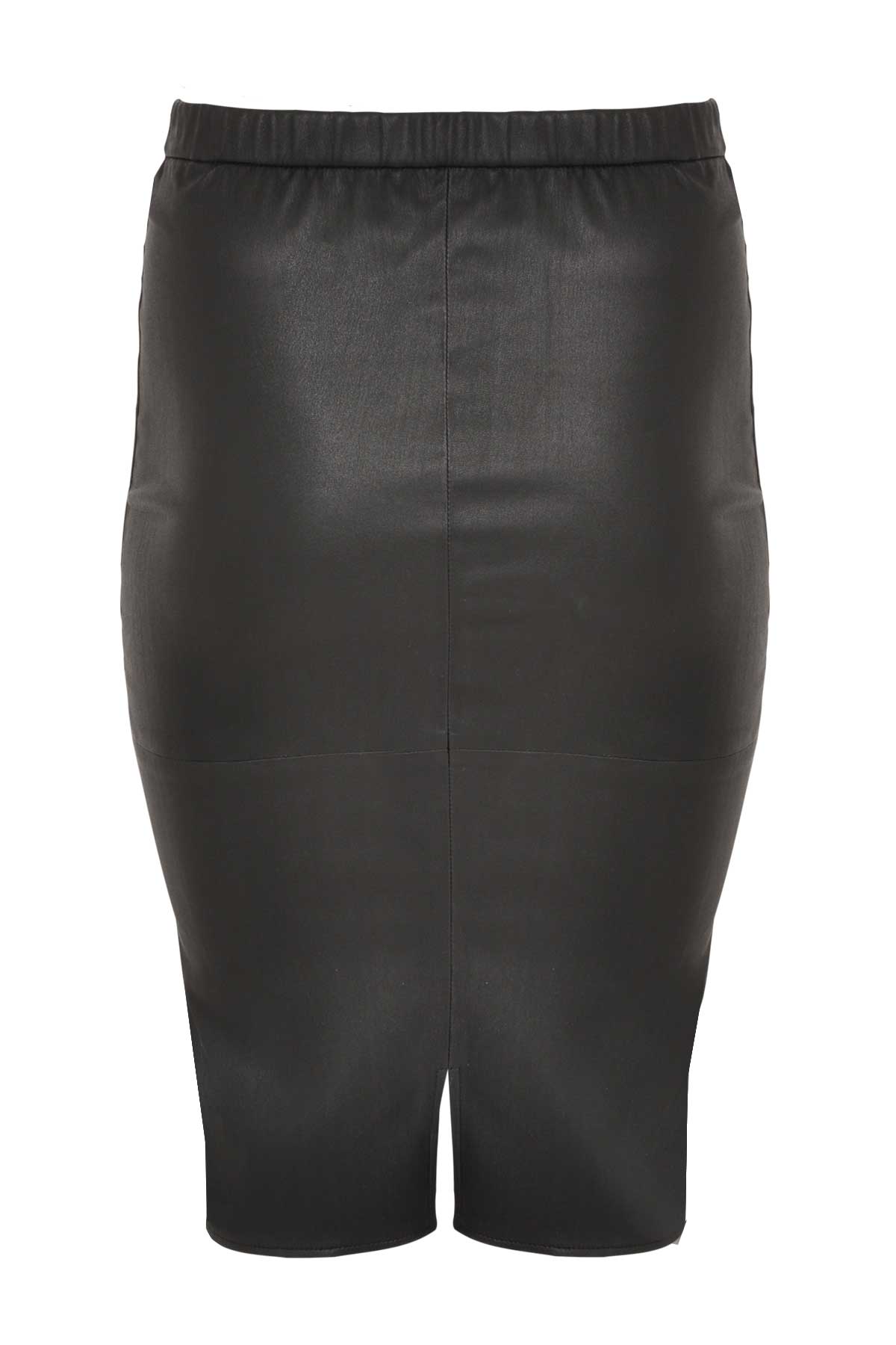 Skirt stretch leather back view