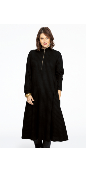 Yoek | Pullover-dress zipped collar RIB