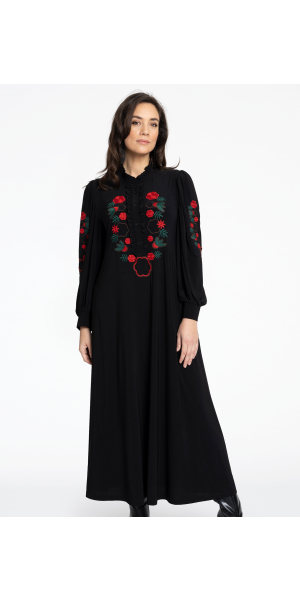 Yoek | Dress long embroidered DOLCE