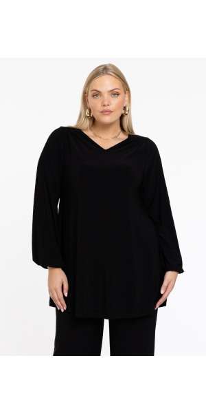 Yoek | Tunic wide bottom V-neck Dolce