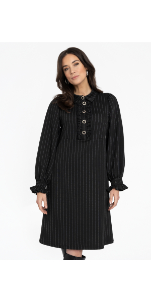 Yoek | Dress ruffles PINSTRIPE