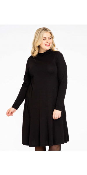 Yoek | Dress with turtle neck COTTON