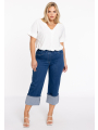 Jeans 4 pocket turn-up crop - indigo